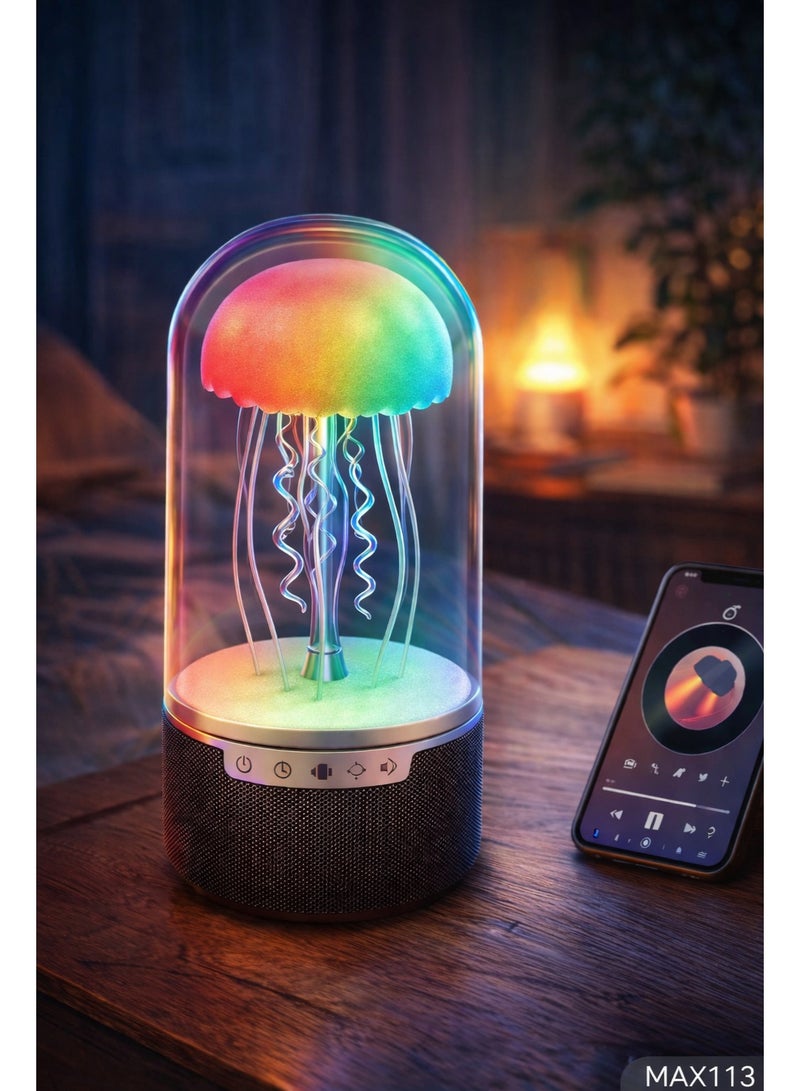 AURORA Moving Jellyfish Table Lamp With Bluetooth Speaker For Music Playback & Rgb Light – Luxury Home Decor - Image 5